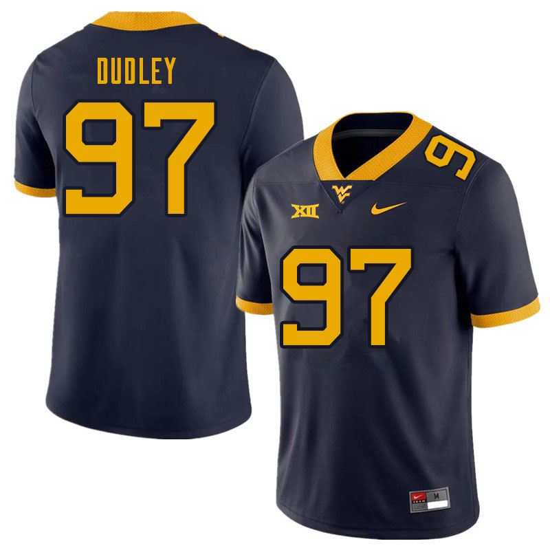 NCAA Men's Brayden Dudley West Virginia Mountaineers Navy #97 Nike Stitched Football College Authentic Jersey CK23K11UQ